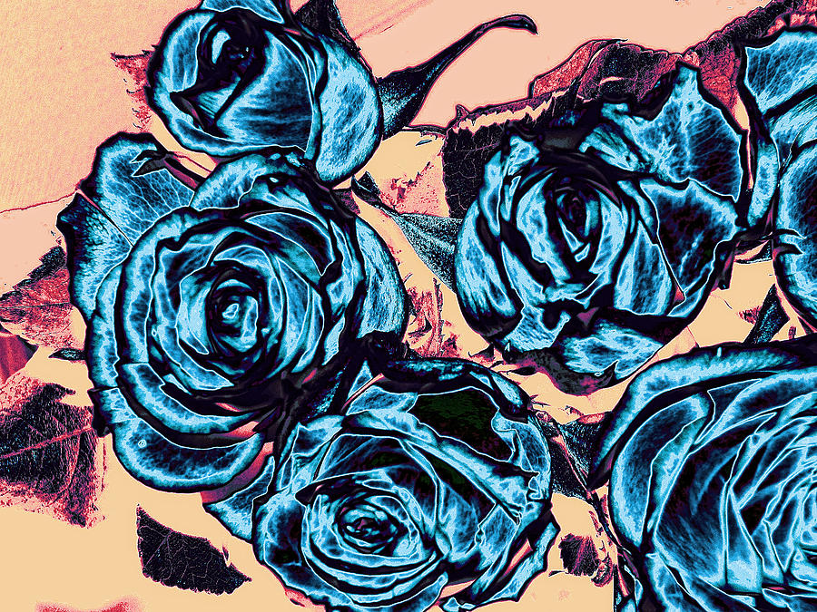 Roses For A Blue Lady  Digital Art by Wendy J St Christopher