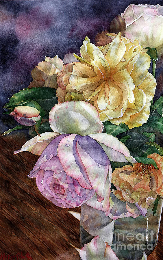 Landscapes Painting - Roses for Mom by Marisa Gabetta Landscapes Painting - Roses for Mom by Marisa Gabetta