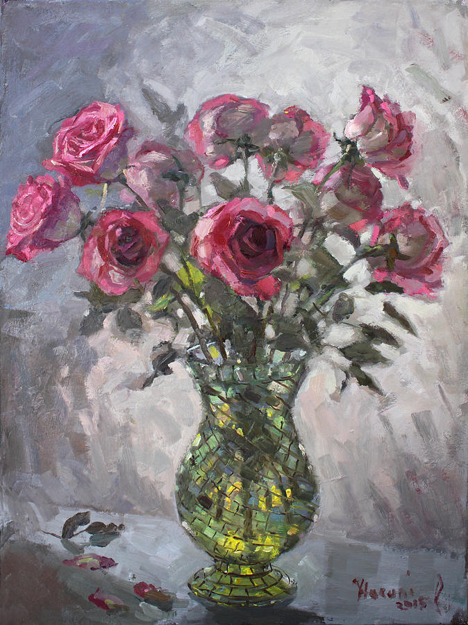 Roses for Viola 2 Painting by Ylli Haruni