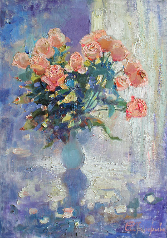 Roses in April Painting by Anastasiia Grygorieva - Fine Art America