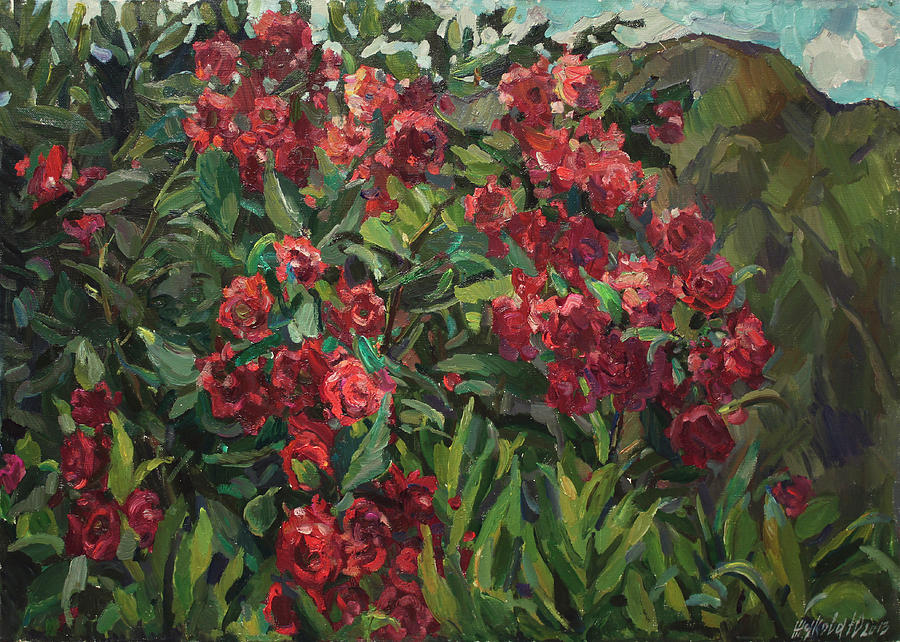 Roses in the mountains Painting by Juliya Zhukova