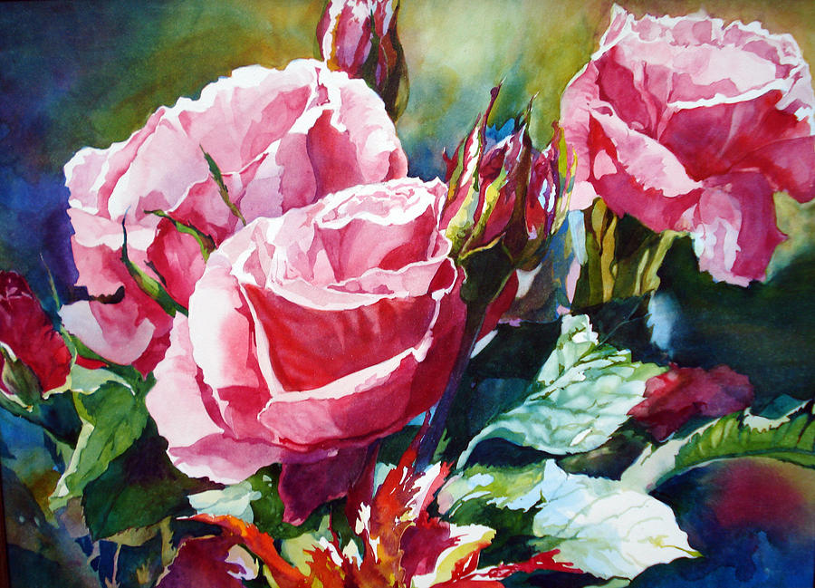 Roses Painting by Karen Vernon