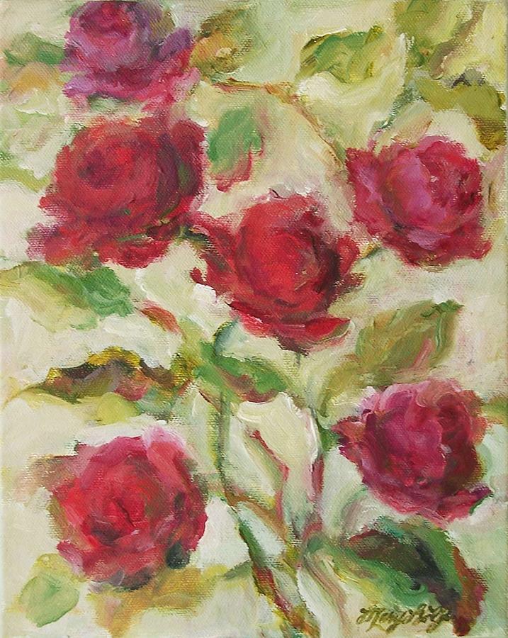 Roses Painting by Mary Wolf