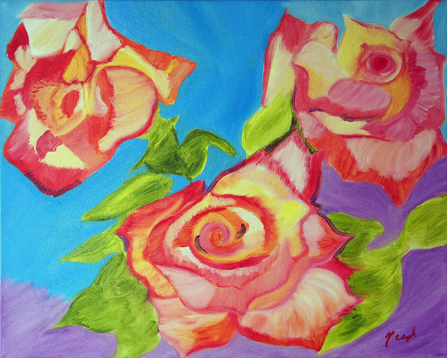 Rosey Painting by Meryl Goudey