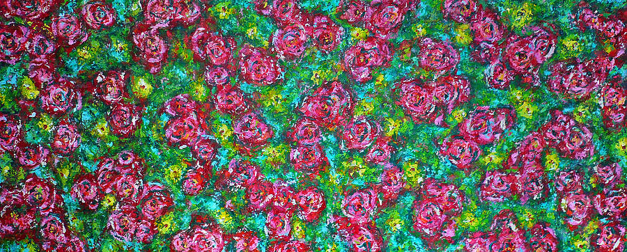 Abstract Painting - Roses pattern by Ericka Herazo