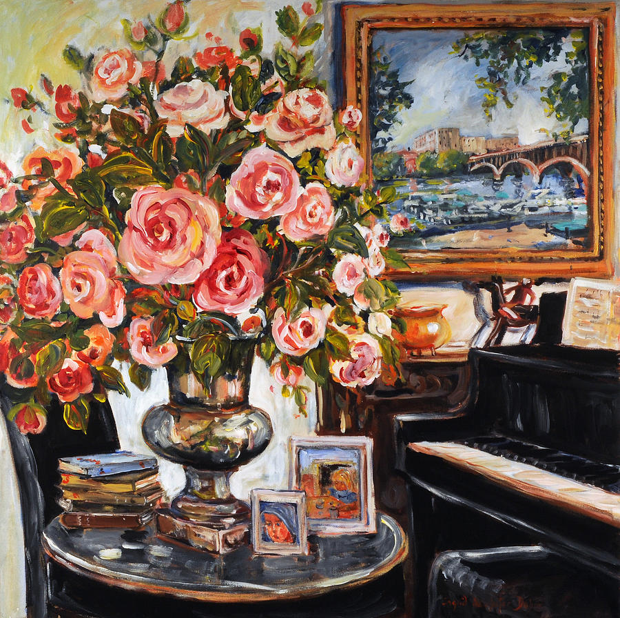 Roses Still Life Painting by Ingrid Dohm