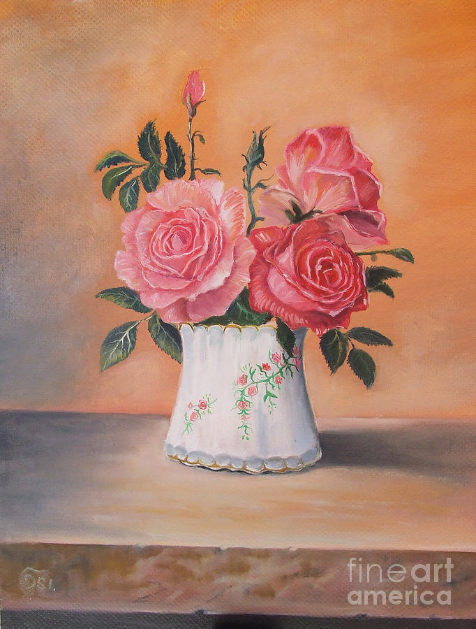 Flower Painting - Roses Still-life by Osi