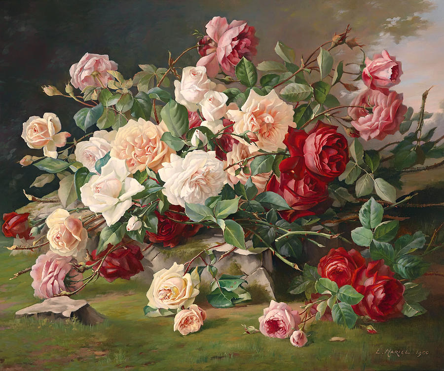 Rose Painting - Roses Still Life by Mountain Dreams