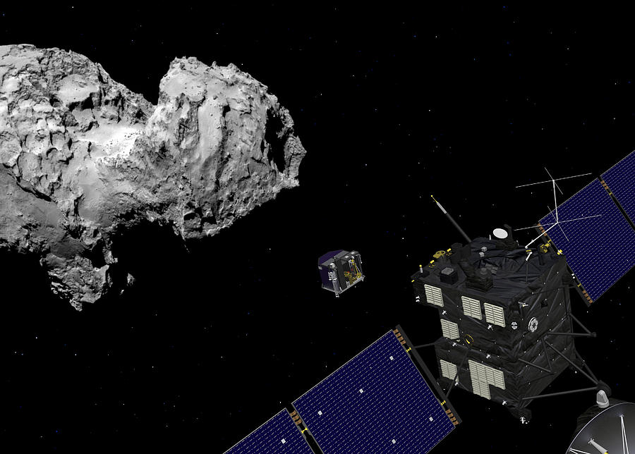 Rosetta Orbiter Deploys Lander To Comet Photograph by Science Source