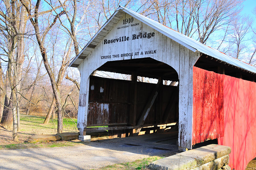 Bridge Photograph - Roseville Covered Bridge by David Arment
