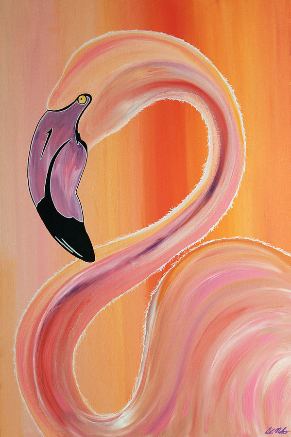 Flamingo Painting - Rosita by Carlos Martinez Flamingo Painting - Rosita by Carlos Martinez