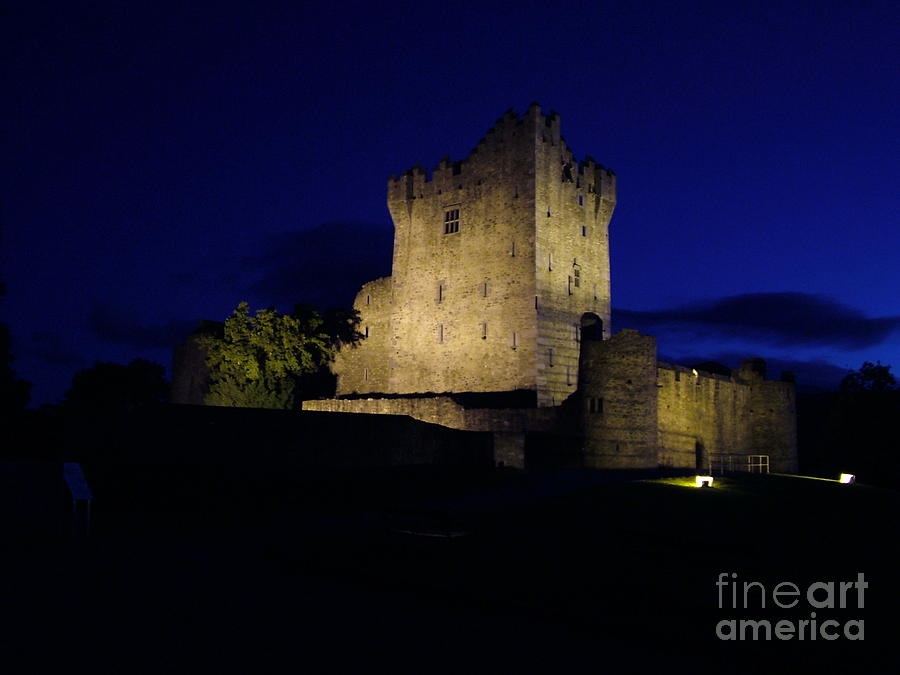 Castle Photograph - Ross Castle at night by Joe Cashin