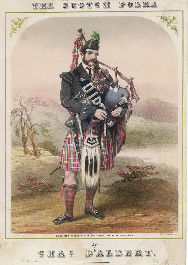 Ross Victoria's Highland Piper Drawing by Mary Evans Picture Library ...