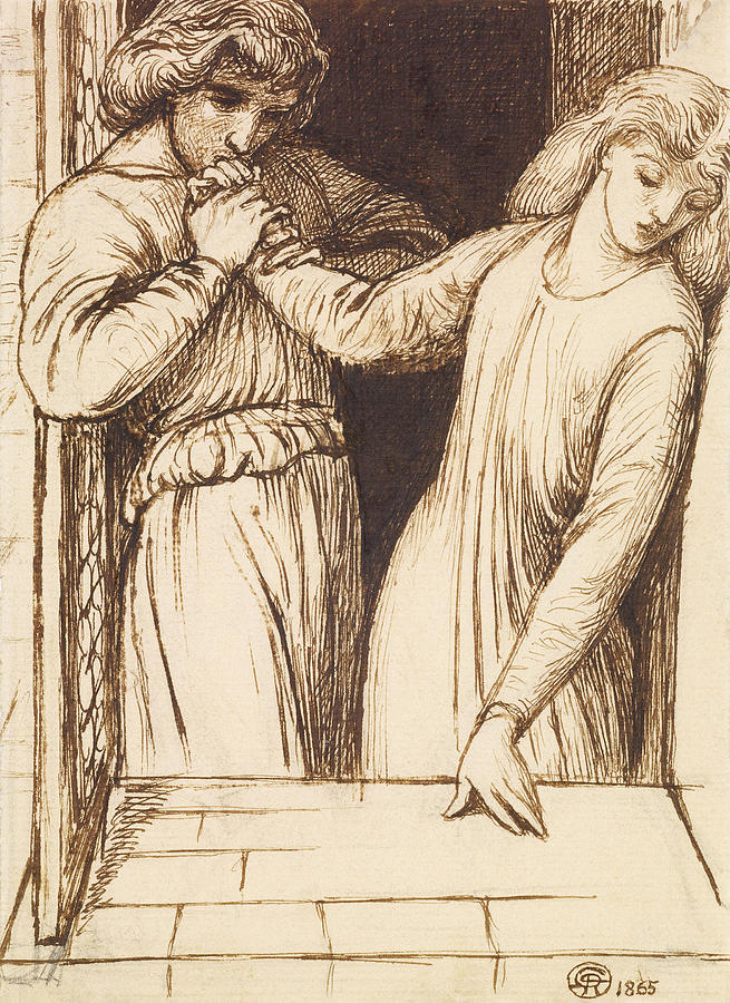 Rossetti Hamlet And Ophelia, 1865 Drawing by Granger