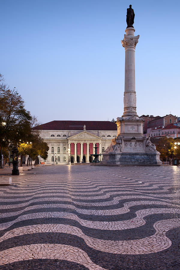 City Photograph - Rossio Square at Dawn in Lisbon by Artur Bogacki