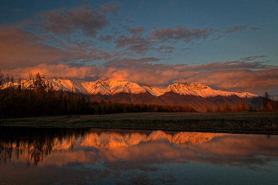 Rosy Alaska Sunset Photograph by Wes and Dotty Weber