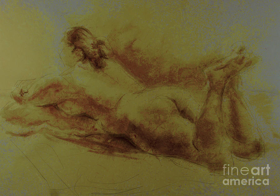 Nude Drawing - Rosy by Andy Gordon