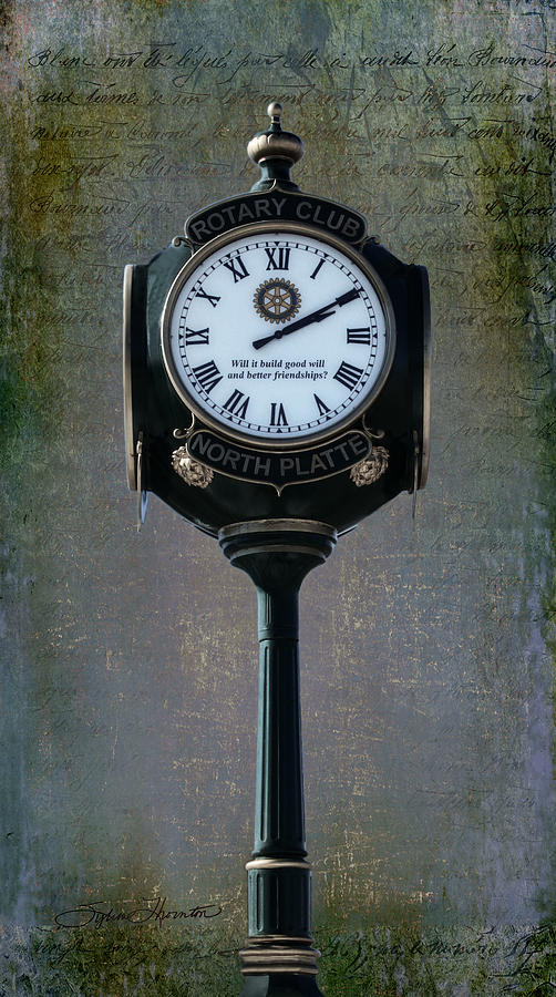 North Platte Photograph - Rotary Club Clock by Sylvia Thornton