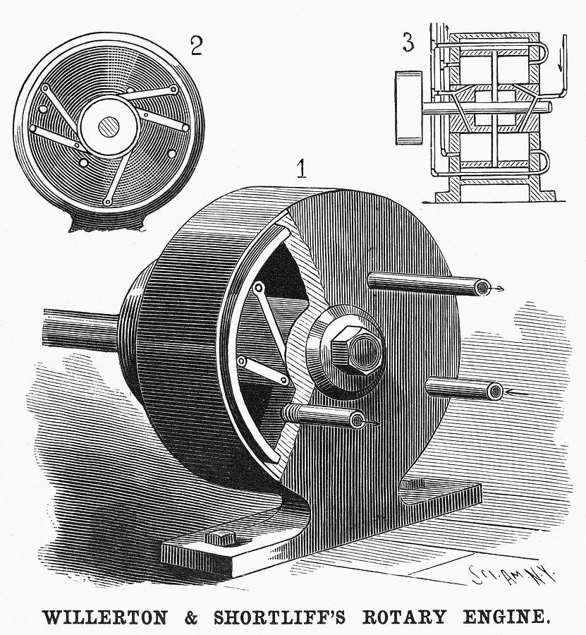 First Rotative Engine Rotary Engine, 1898 by Granger