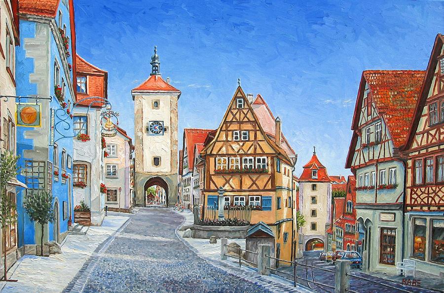 Impressionism Painting - Rothenburg Germany by Mike Rabe