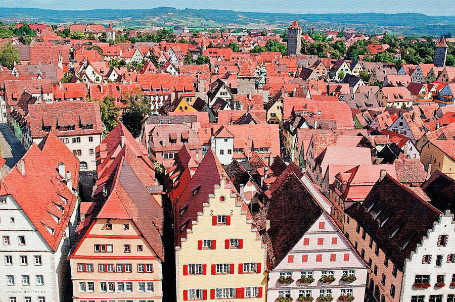 Rothenburg rooftops Photograph by Dennis Cox