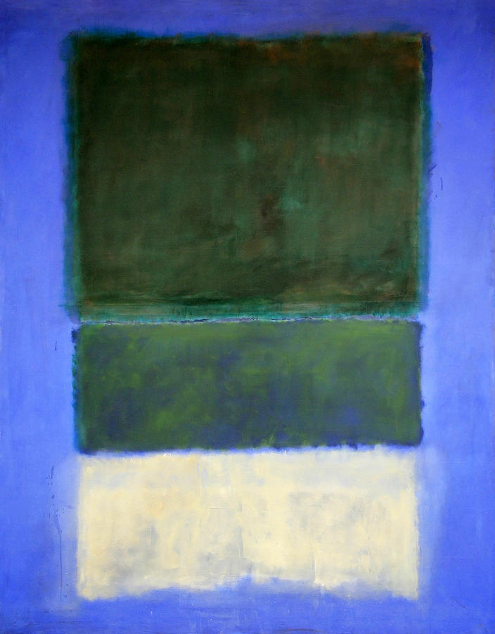 Abstract Photograph - Rothkos No. 14 -- White And Greens In Blue by Cora Wandel