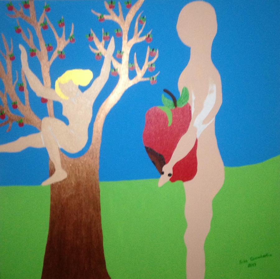Apple Painting - Rotten by Erika Jean Chamberlin
