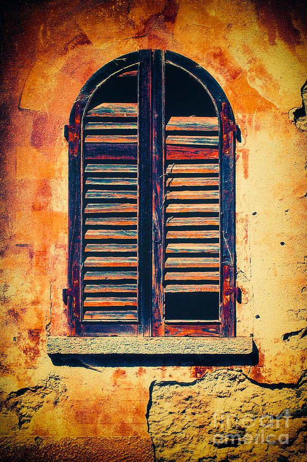 Architecture Photograph - Rotten window with moody wall by Silvia Ganora