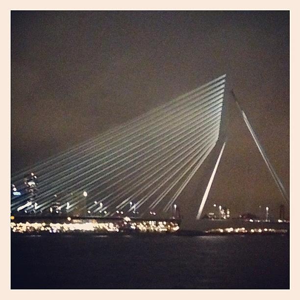 Architecture Photograph - Rotterdam Erasmus Bridge #rotterdam by Michele Pennisi