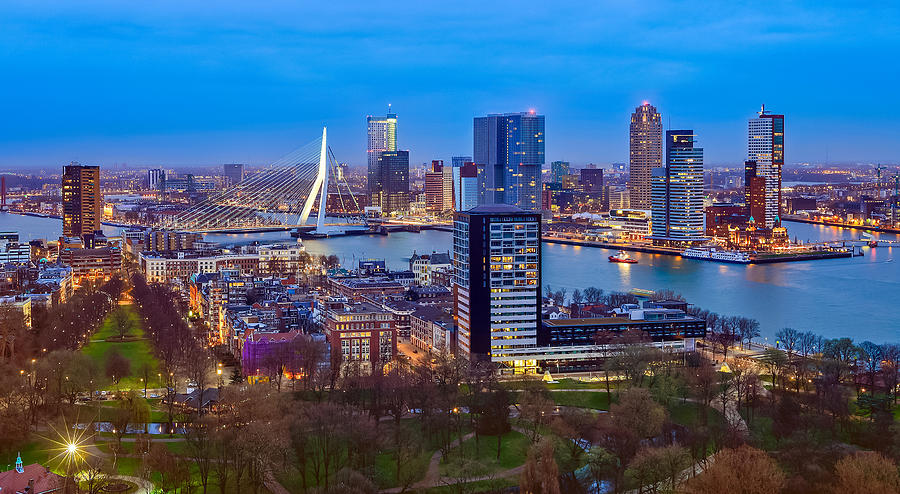 Architecture Photograph - Rotterdam From Above by Mihai Lefter