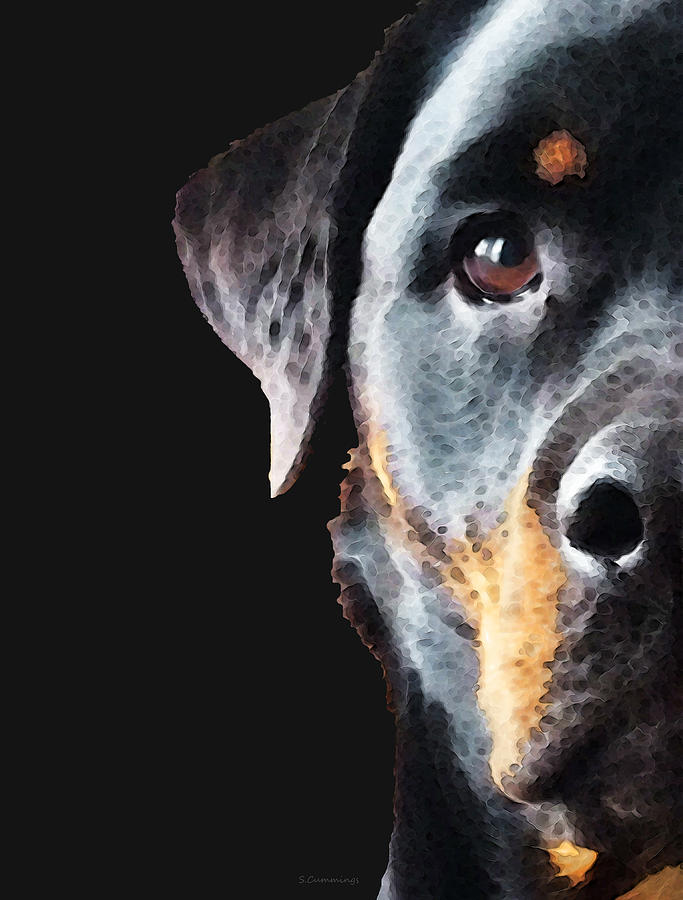 Rottweiler Painting - Rottie Love - Rottweiler Art By Sharon Cummings by Sharon Cummings