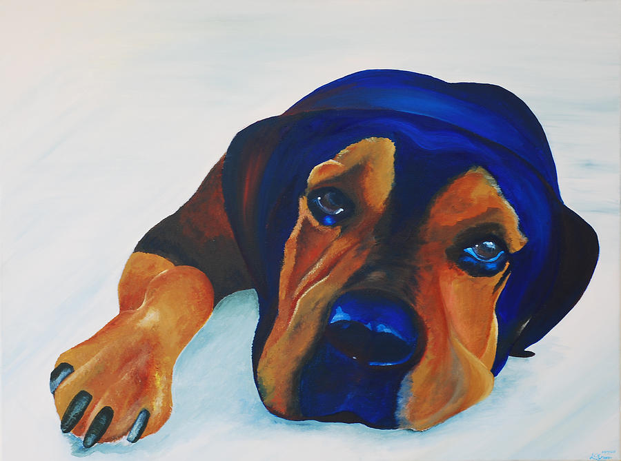 Dog Painting - Rottweiler by Catt Kyriacou