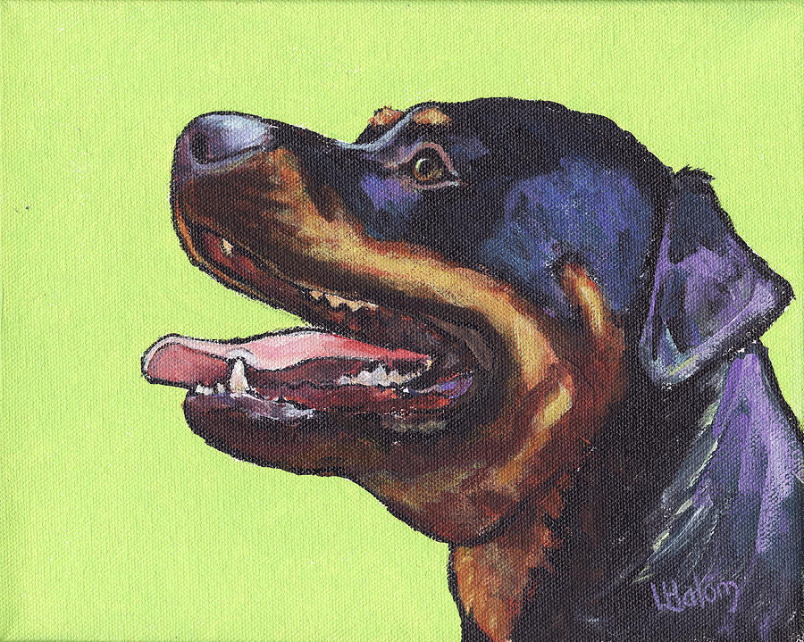 Rottweiler Painting by Greg and Linda Halom