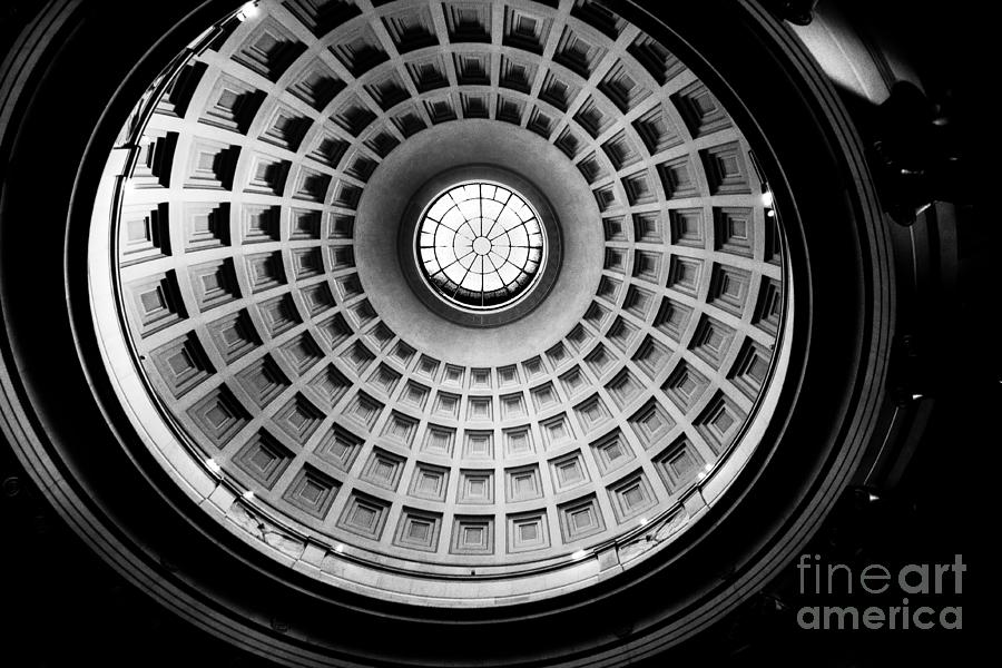 Rotunda Dome Black and White Photograph by Thomas Marchessault