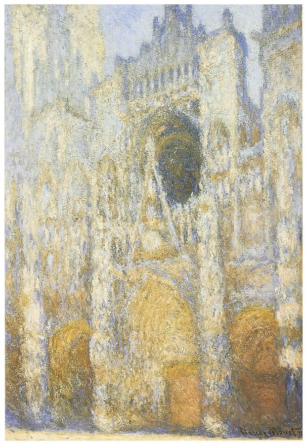 Claude Monet Painting - Rouen Cathedral at Dawn by Claude Monet
