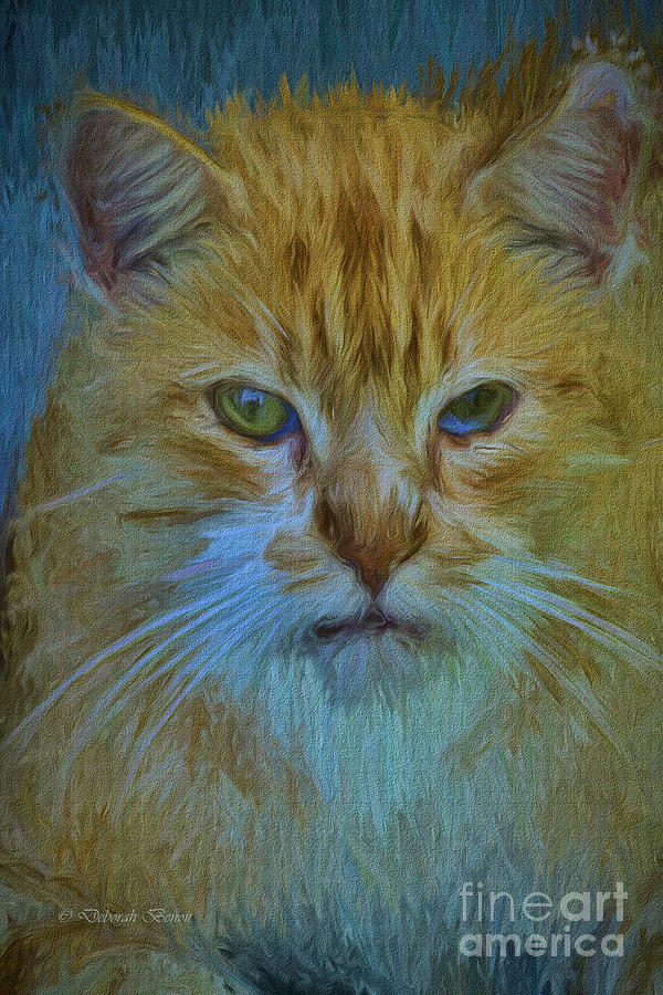 Cat Painting - Rough Around The Edges by Deborah Benoit