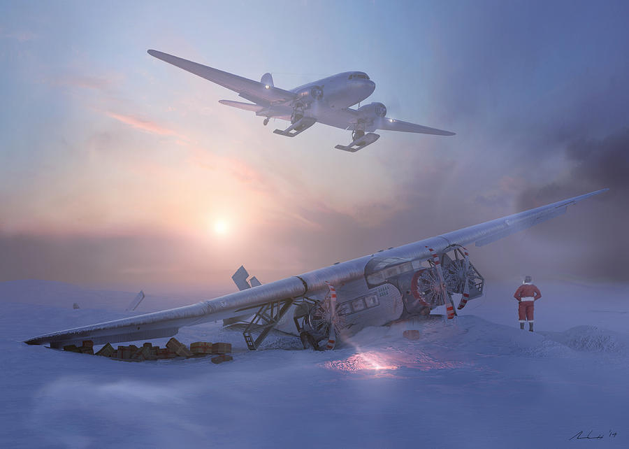 Santa Claus Painting - Rough Night at the North Pole by Adam Burch