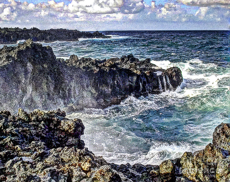 Hawaii Photograph - Rough Rocks Near Hana by Flamingo Graphix John Ellis