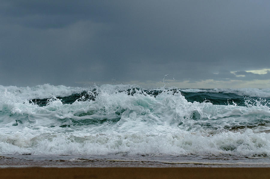 Rough Waves Crashing On Sand At Beach Photograph by Danielle Kiemel