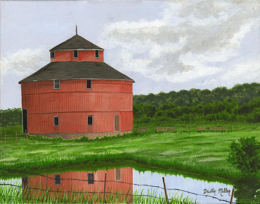 Round Barn Painting by Dustin Miller