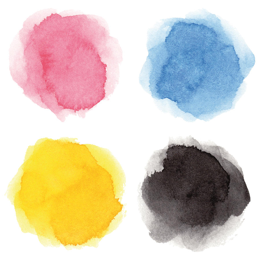 Round multicolored watercolor spots Drawing by Ollustrator