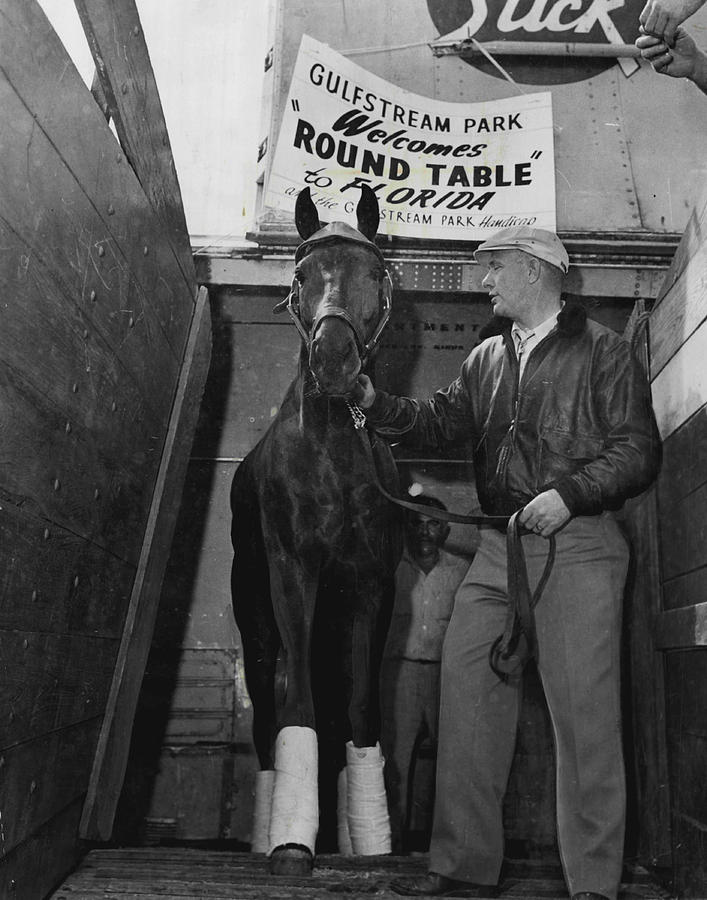 Vintage Photograph - Round Table Vintage Horse Racing #1 by Retro Images Archive
