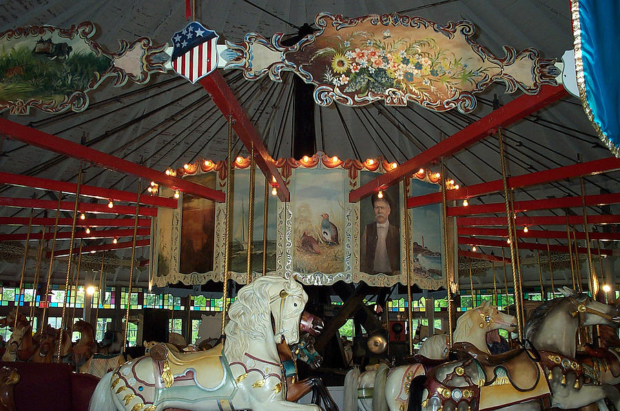 Rounding Board Slater Park Carousel Photograph by Barbara McDevitt