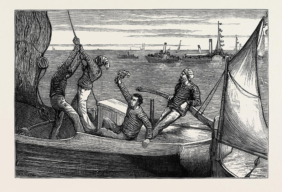 Rounding The Committee Steamer, A Sketch At A Thames Drawing by English ...