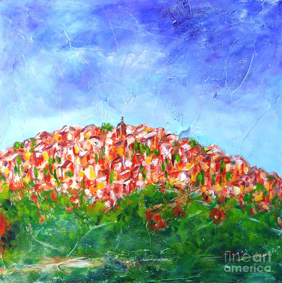 Roussillon Village Painting by Cristina Stefan