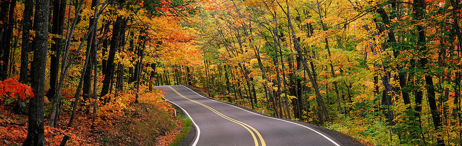 Fall Photograph - Route 41 Keweenaw Peninsula Nr Copper by Panoramic Images