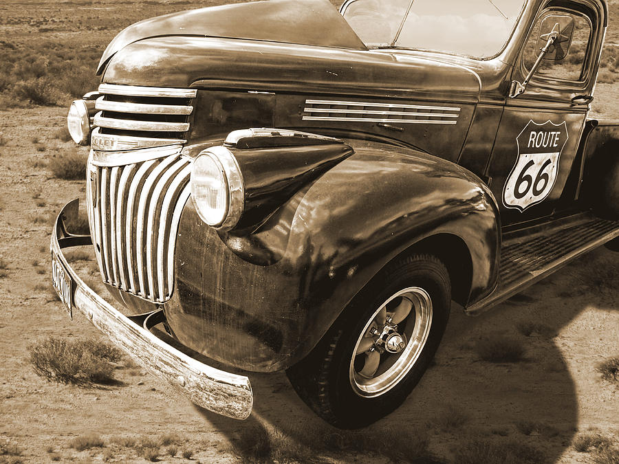 Route 66 Chevy 1941 in Sepia Photograph by Gill Billington
