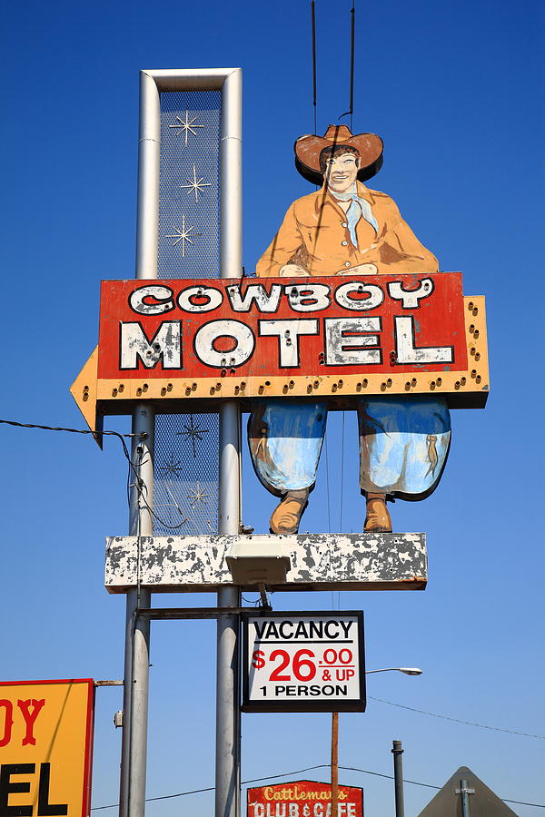 Amarillo Photograph - Route 66 - Cowboy Motel 2012 by Frank Romeo