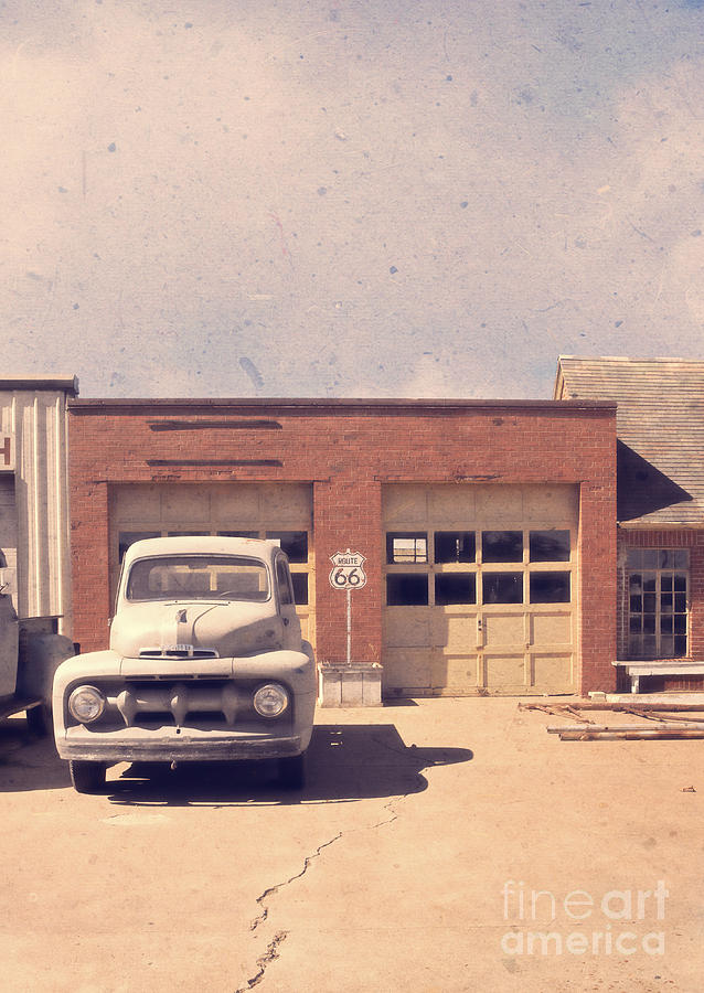 Vintage Photograph - Route 66 Garage by Edward Fielding