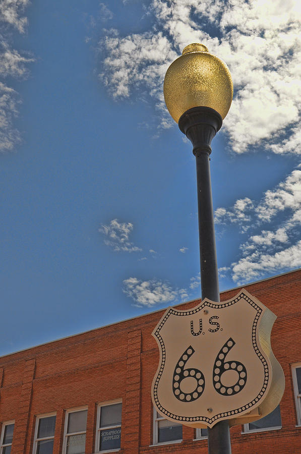 Route 66 Light Post Photograph by Jeanne May